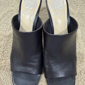 Vince Camuto Black Leather Mules